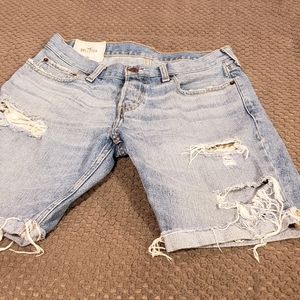 Hollister Mens Distressed Jean Shorts